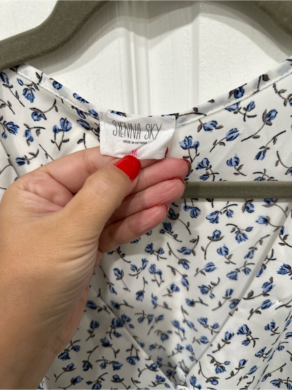 Sienna Sky White Blouse with Blue Floral Print - Picture 2 of 6